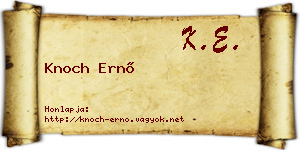 Knoch Ernő névjegykártya